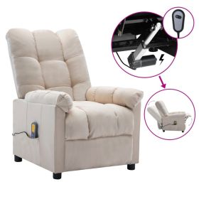 Massage Recliner Cream Fabric