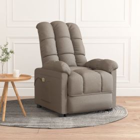 Massage Recliner Taupe Fabric