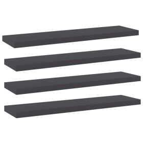 Bookshelf Boards 4 pcs Gray 15.7"x3.9"x0.6" Engineered Wood