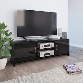 TV Cabinet High Gloss Black 47.2"x11.8"x14.8" Engineered Wood