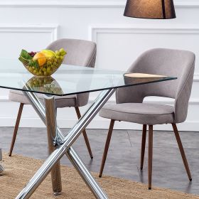 Modern Dining Chairs,Linen Accent Chair, Living Room Leisure Chairs