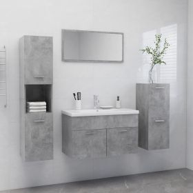 Bathroom Furniture Set Concrete Gray Engineered Wood