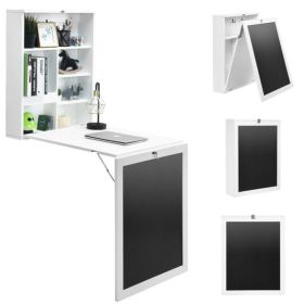 White wall mounted office desk