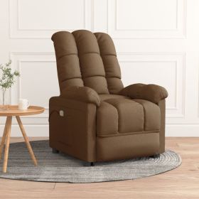 Massage Recliner Brown Fabric