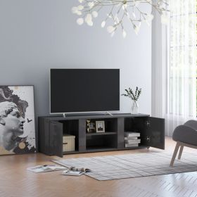 TV Cabinet High Gloss Gray 47.2"x13.4"x14.6" Engineered Wood